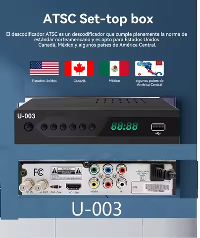 U-003 ATSC decoder Mexico Canda Korea Amercia ATSC Digital TV Converter Media Player/TV Tuner Functi