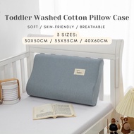 Toddler Pillow Case Washed Cotton Baby Zipper Memory Foam Pillow Casing Soft &amp; Breathable Kids Pillow Casing