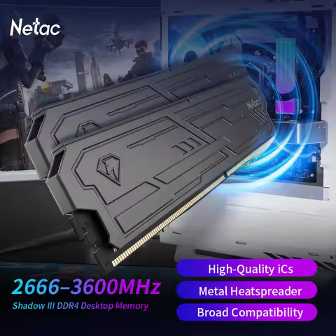 Netac Shadow Ill DDR4 3200MHz 3600MHz Memory Ram DDR4 8G 16G 8Gx2 16Gx2 HeatSink XMP2.0 High-Quality