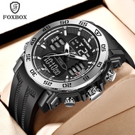 Foxbox Dual Display Men Watch Fashion Waterproof Multi Function Digital Sports Jam Tangan Lelaki + B