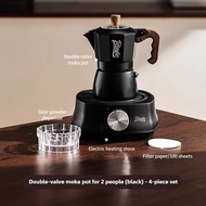 Double Valve Mocha Pot Household Small Hand Cranked Italian Coffee Machine Outdoor Electric Stove Co