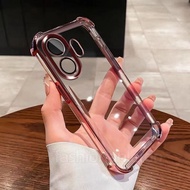Casing For Vivo V60 V 60 VivoV60 Clear Plating Soft Transparent Silicone Casing Shockproof Protectio