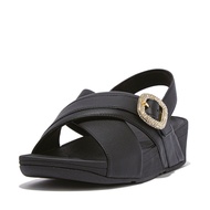 FitFlop LULU Crystal-Buckle Leather Back-Strap Sandals - Black (HO2-001)