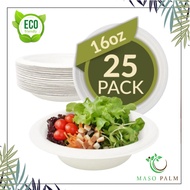 BIOPAK Disposable Bowl - 470ml Biodegradable Bagasse Dinnerware White Plant Fibre Eco-Friendly