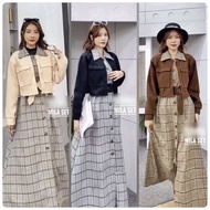 (New) Long Dress / Dress Set Blazer Dress Set Blazer Set Checked Dress/ Soira Dress Blazer Dress Set
