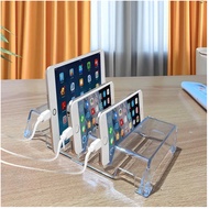 HP 3-Separated Clear Cell Phone Stand / Cell Phone Holder Stand / 3-Seat Cell Phone Charger Rack