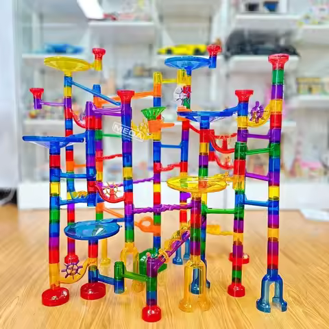 Safety Material Educational Toys Marble Toys Ball Track Assembly Building Blocks kids' Marbel Run To