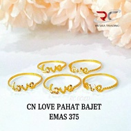 CINCIN LOVE PAHAT EMAS TULEN 375 CINCIN BAJET EMAS 375 CN LOVE KIKIR EMAS GOLD RING 375 LOVE RING SI
