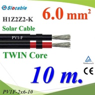 10 Meters PV Wire H1Z2Z2-K 2x6.0 Sq.mm. DC Solar Cable Cell Double