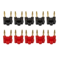 10Pcs/5Pair Double Row 4mm Banana Plug Audio Speaker Connector Twin Banana Plug Amplifier Terminal C