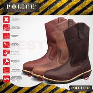 [ORIGINAL] POLICE® PREMIUM LEATHER 10” STEEL TOE SAFETY BOOTS SHOE ( 199 91494-K75 )