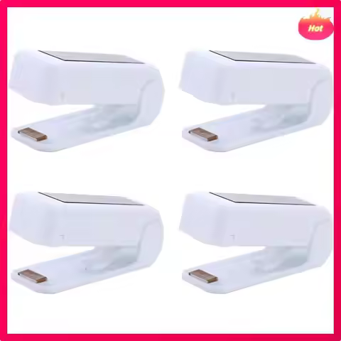 4X Sealer Plastic Package Storage Bag Mini Sealing Machine Handy Sticker And Seals White