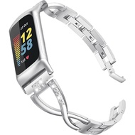 Wearlizer Compatible with Fitbit Fitbit Charge 6/Charge 5 Bands for Women Metal Replacement Cute Ban