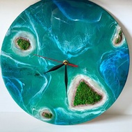 Resin ocean clock 35cm, natural 3D sea with wave effect 掛鐘