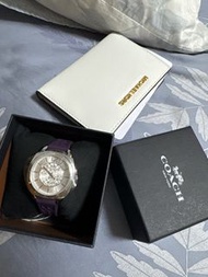 COACH 時尚矽膠腕錶 34mm 女錶 手錶 腕錶 14503144 紫色矽膠錶帶