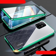 Casing For OPPO RENO5 Z 5G RENO5Z Magnetic Adsorption Metal Case For OPPO RENO 5 Z RENO 5Z  A95 5G Double Sided Tempered Glass Phone Case