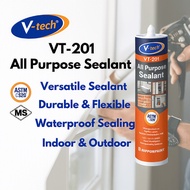 V-TECH VT-201 All Purpose Sealant Clear 270ml | Waterproof Durable Silicone Sealant