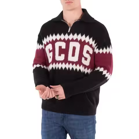 Gcds | Logo Argyle Polo Sweater