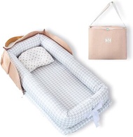 ベッドインベッド 添い寝 ベビーベッド 新生児 折りたたみ式 枕付き 持ち運び 携帯型ベビーベッド 出産祝い 通気性 洗濯可能 0ヶ月～ 赤ちゃんとの添い寝に 寝返り制限 長く活用 安全 安心 ポータブル