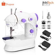 Mini Sewing Machine จักรเย็บผ้า จักรเย็บผ้าขนาดเล็ก ไฟฟ้า พร้อมไฟส่องสว่าง อุปกรณ์เครื่องเย็บผ้าครบ (Purple-White) As the Picture One