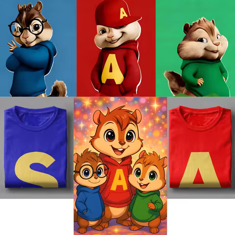 Alvin and The Chipmunks T Shirt Beach 100 Cotton T Shirts For Adult Fashion Casual Tshirt Short-Slee