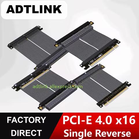 ADTLINK PCIe 4.0 X16 2025 New Single Reverse Riser Cable Soft GPU Extension Cable Supports A4 ITX-PC