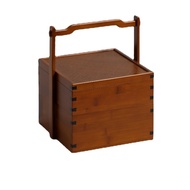 Bamboo Tea Set Storage Box Chinese-style Double-layer Basket Out of The Teawear Box Tea Tray Chinese