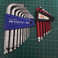 *買一送一 瑞士 PB SWISS TOOLS 9支組 ALD 球型六角板手組 1.5- 6MM 板手組 六角板手組 球型板手組 板手 扳手 短頭 長頭 PB 212 H-10 L型六角扳手