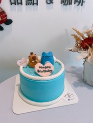 咖波與卡皮巴拉 公仔 客製化 公仔蛋糕 生日 蛋糕 鑠甜點 題字