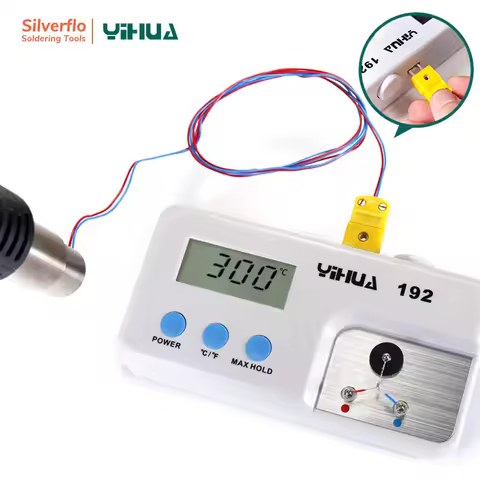 YIHUA 192 Temperature LCD Digital Instrument Soldering IronThermometer Tester Hot Air Gun Sensor Cel
