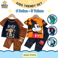Starry Baby Baju Berjalanan Budak Harian Trendy Boy Girls 6 Bln - 5 Thn Set Lengan Pendek & Seluar P