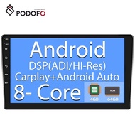 Podofo 8 Core Android 4+64GB 10.1" Car Radio Stereo Autoradio GPS 4G Wifi AI Voice Carplay Android A