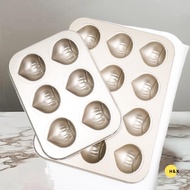 H&X 6/9 Cavity Chestnut Shaped Cake Baking Tray Mold Carbon Steel Kitchen Baking Tool Kitchen Access