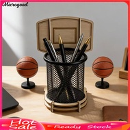 [MIC]✯Basketball Pen Holder Metal Mesh Cup Desk Organizer Basketball Stand Style Pencil Holder Ruler