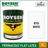 ❁✘Original Boysen Permacoat Flat Latex (White) - 1L (For Concrete &amp; Stone Surfaces)