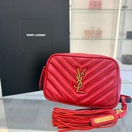 YSL 紅色魚子醬流蘇相機包(mini)