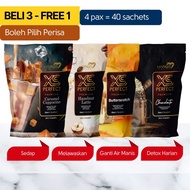 [Buy 3 Free 1] XS Perfect Premium Series Minuman Sedap Detox, Melawaskan Perisa Coffee, Coklat, Matc