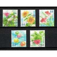 JAPAN 2024 SUMMER GREETINGS (WATERCOLOUR ILLUSTRATIONS) 84 YEN COMP. SET OF 10 STAMPS IN FINE USED C