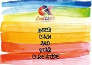 C藝術酷卡明信片  彩虹CK KEEP CALM AND STAY CREATIVE （背面是2015年曆）