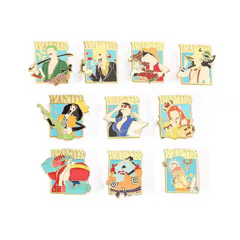 Anime One Piece Monkey D Luffy Anime Lapel Pins Backpack Jeans Enamel Brooch Fashion Jewelry Gifts T