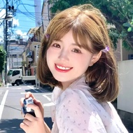 【SARA】Brown Women's Short Straight Hair Full Wig Natural Air Bangs One Cut Daily Sweet Bob Full Wig
