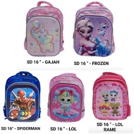 16 INCH RAISED ELEMENTARY SCHOOL BACKPACK TYPE 92016 & TYPE