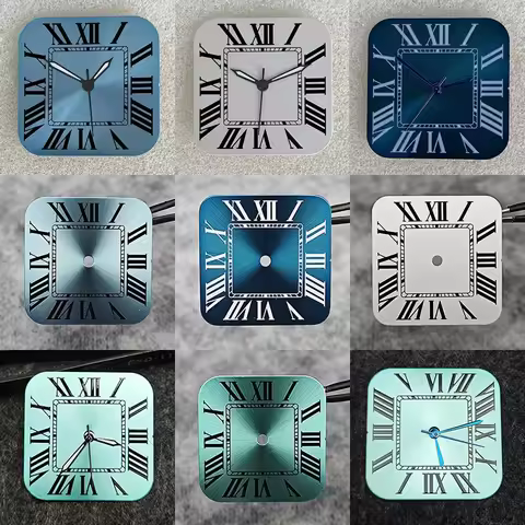 Square NH35 Watch Dial Set NH35 Roman Numeral Dial + Watch Needle New Square Watches Accessories for