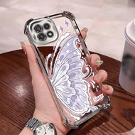 Case For Samsung A22 5G A22s 5G F42 5G Simple Phone Butterfly Transparent Silicone Protective Cover 