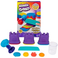 Kinetic Sand, Rainbow Mix Set With 3 Colors Of Kinetic Sand (13.5oz) And 6 Tools, Play Sand Sensory 