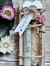 30th Birthday Women - Great Wooden Box and Birthday Card - Birthday Gift for Women - Birthday Candle