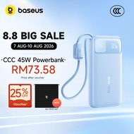 【CCC Certified】Baseus FC11 Dual-Cable 3C Powerbank 22.5W/45W Digital Display Fast Charging For Phone