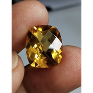 Golden Citrine Memonatural 14 x 12 x 8 mm 8.7 Ct Yellow Gold Amethyst Perfect Cushion Checkerboard C