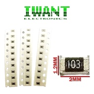 10PCS 1STRIP RESISTOR SMD 0805 1K2 1K8 2K 2K2 2K4 2K7 2K43 3K 3K3 3K9 3K24 4K7 4K99 5K1 5K6 5K49 6K8