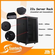 22u Server Rack/Cabinet Rack/Network Rack (600x1000x1200) - Assembled/Unassembled With PDU, 1 Server